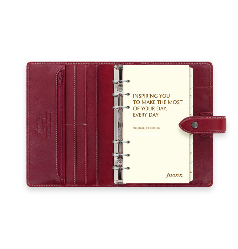 Malden Personal Leather Organiser Burgundy