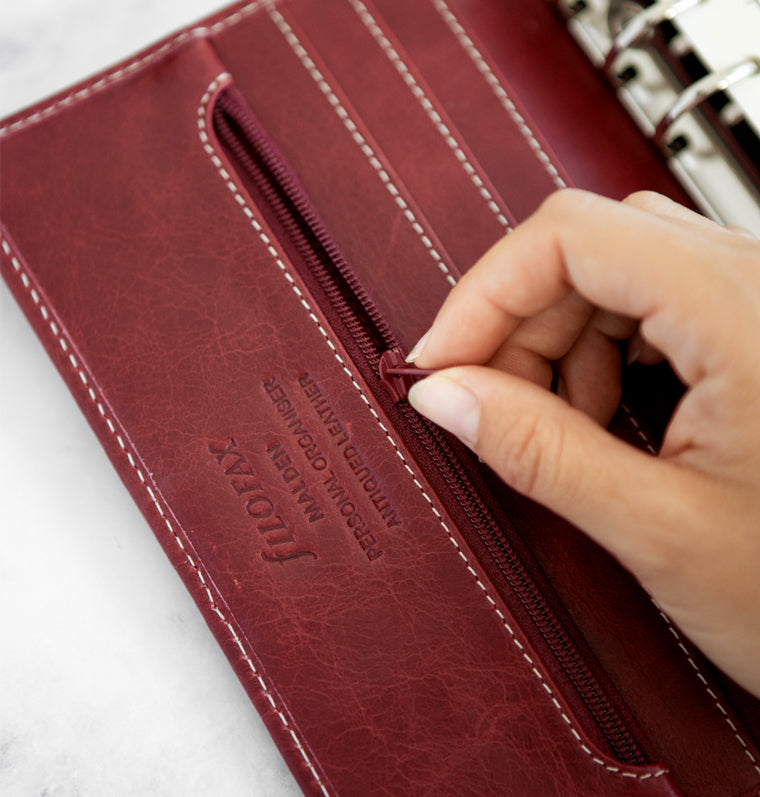 Malden Personal Leather Organiser Burgundy