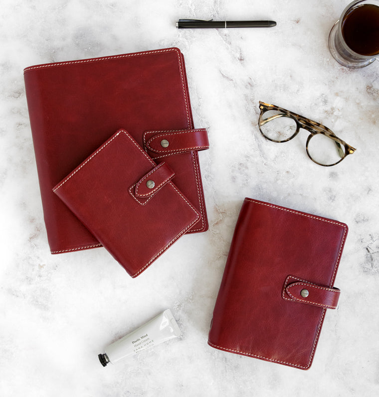 Malden Leather Organiser Burgundy