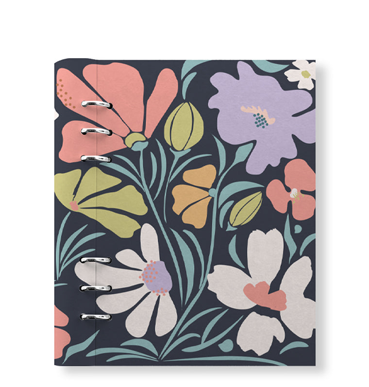 Clipbook Floral A5 Notebook Wild Flowers Blue