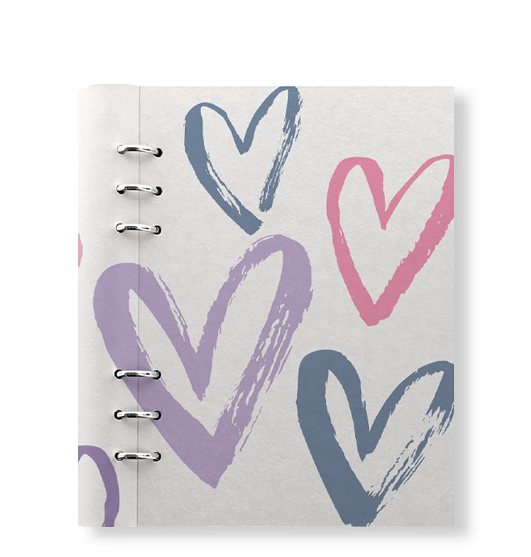 Clipbook Joy A5 Notebook Hearts White