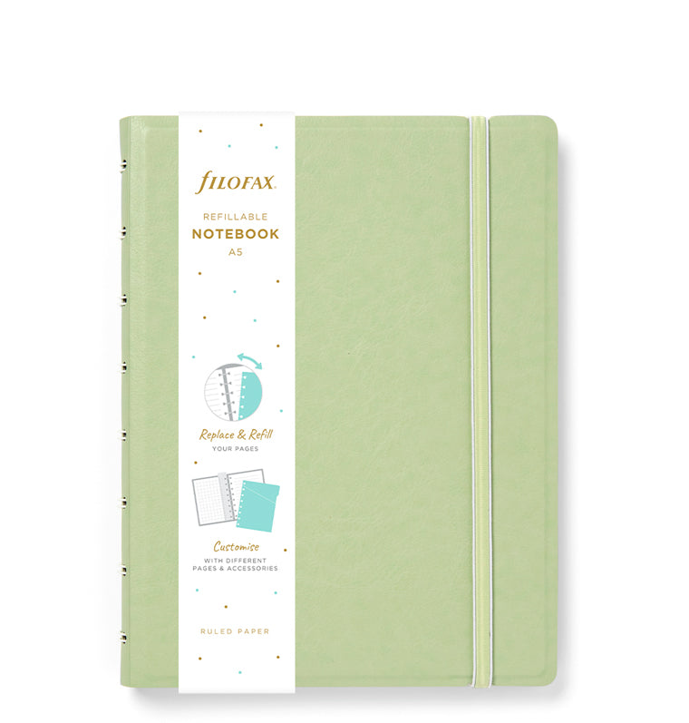 Filofax Classic Pastels A5 Refillable Notebook Sage