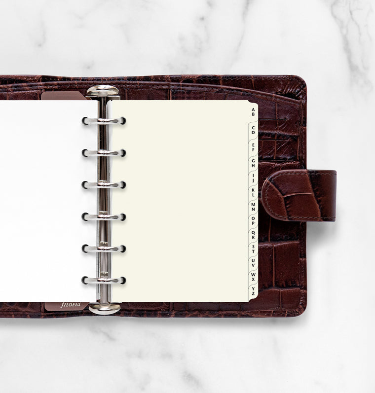 A-Z Index Cream Pocket - Two Letters Per Tab