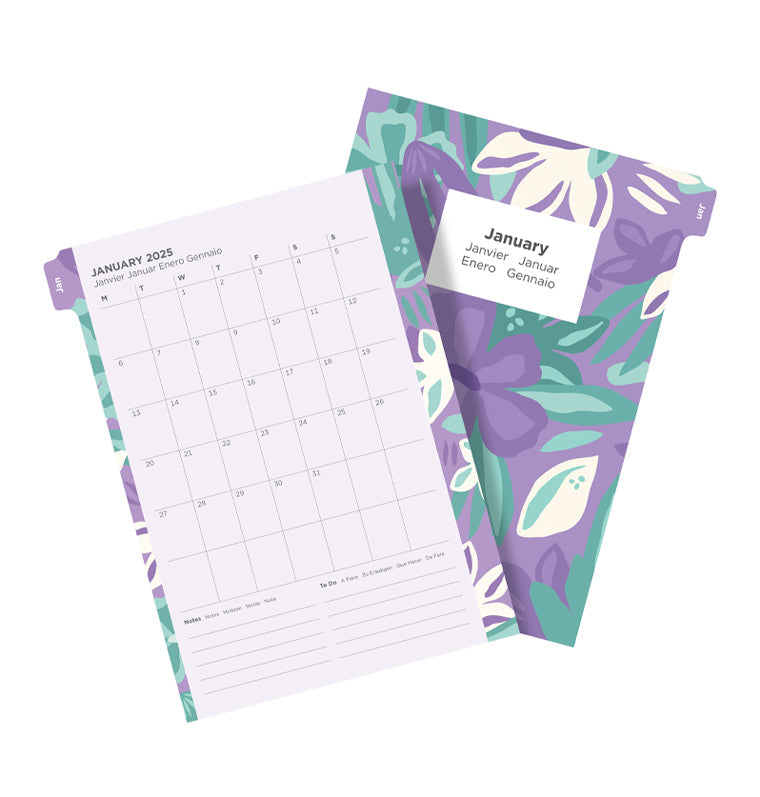 A5 Floral Illustrated Diary Refill Pack - 2025 - 25-6351