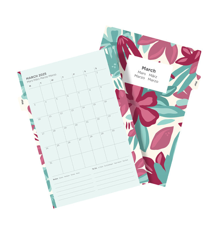 A5 Floral Illustrated Diary Refill Pack - 2025 - 25-6351