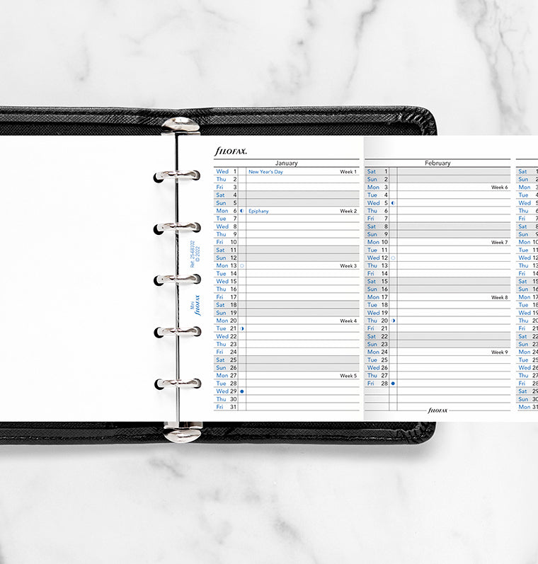 Vertical Year Planner - Mini 2025 English - Filofax