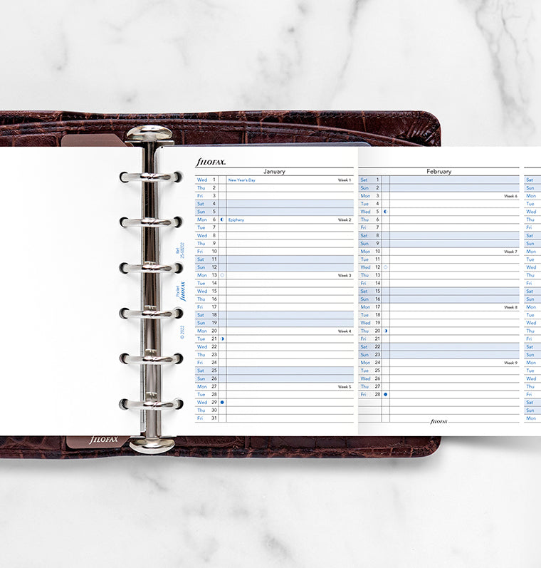Vertical Year Planner - Pocket 2025 English - Filofax