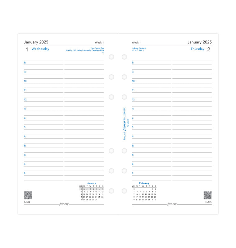 One Day On A Page Diary With Appointments - Personal 2025 English - 25-68441