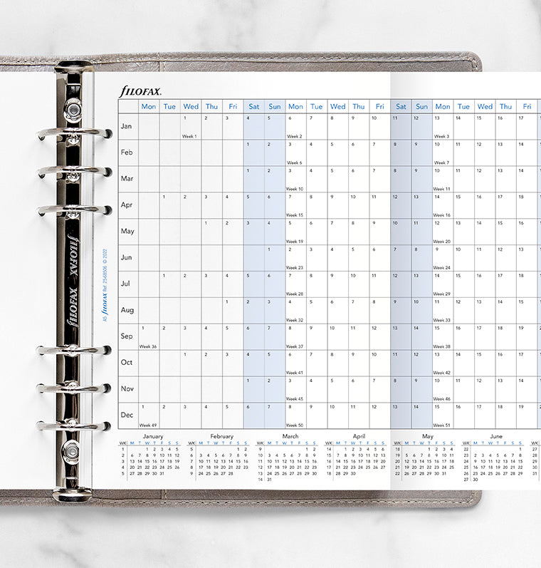 Horizontal Year Planner - A5 2025 English - Filofax