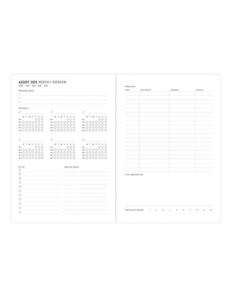 Letts Eco Writers Quotes A5 Week to View Diary 2025-2026 - Multilanguage 26-031475