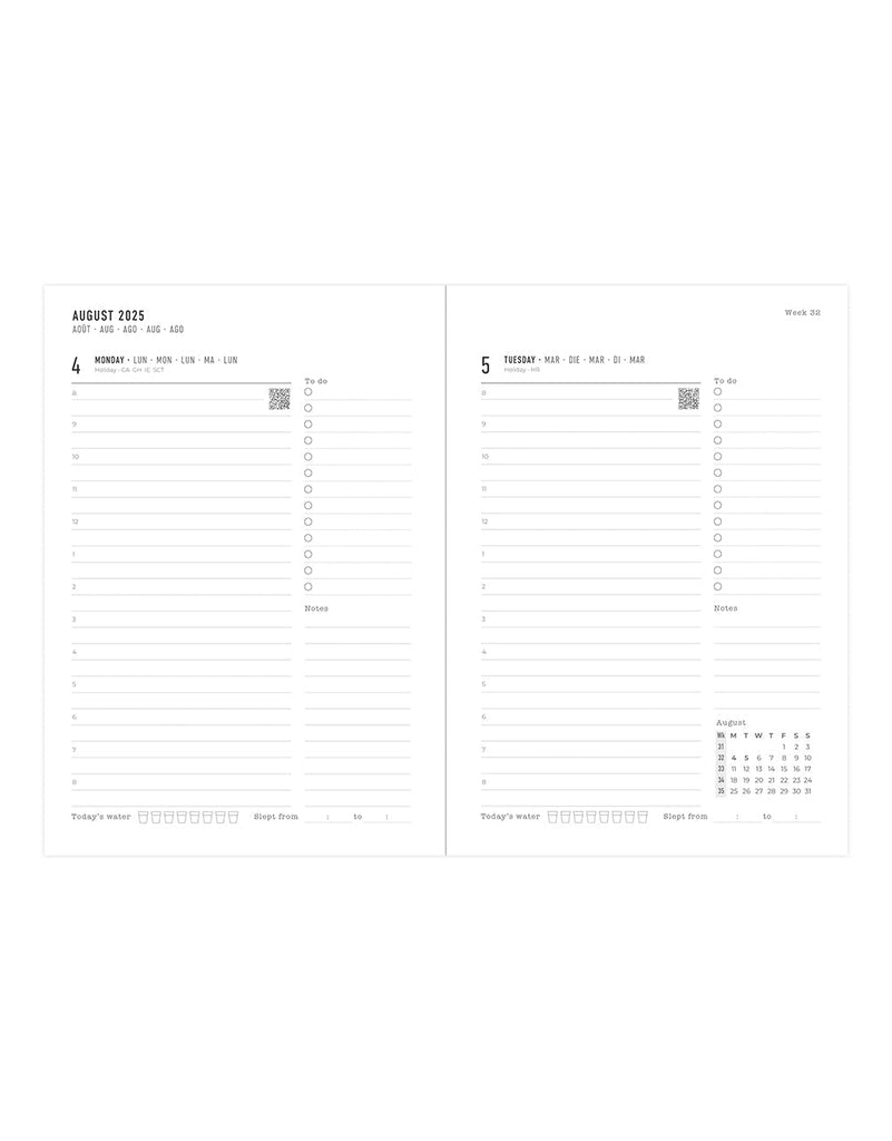 Letts Morocco A5 Day to a Page Diary with Appointments 2025-2026 - Multilanguage 26-031815