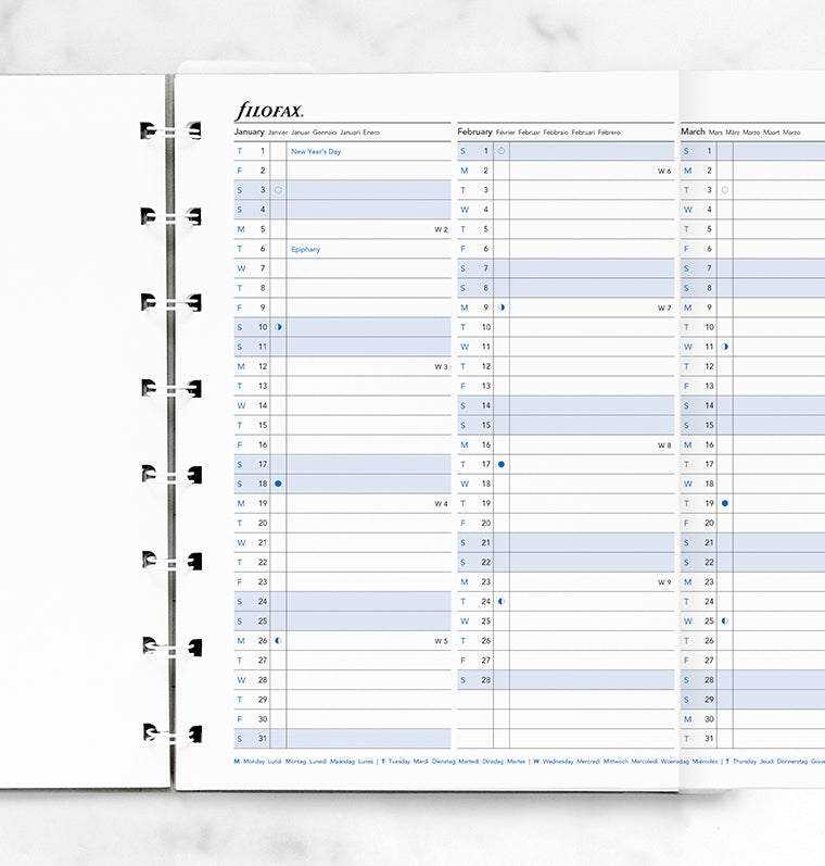 Refillable Notebook Year Planner Refill - A5 2026 - 26-15202