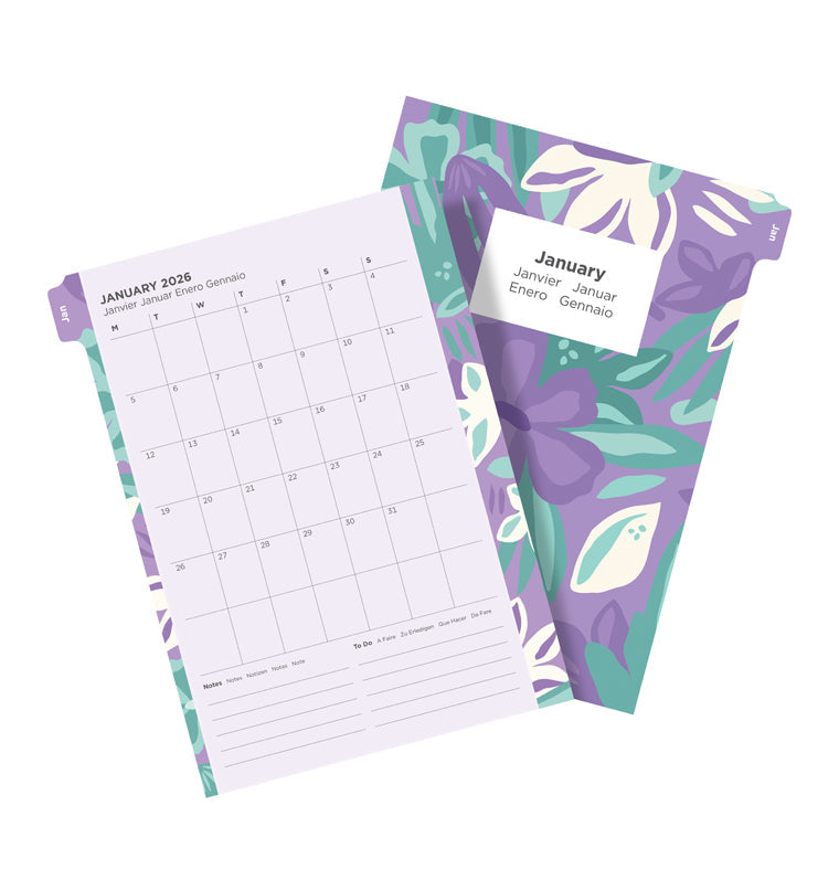 A5 Floral Illustrated Diary Refill Pack - 2026 - 26-6351