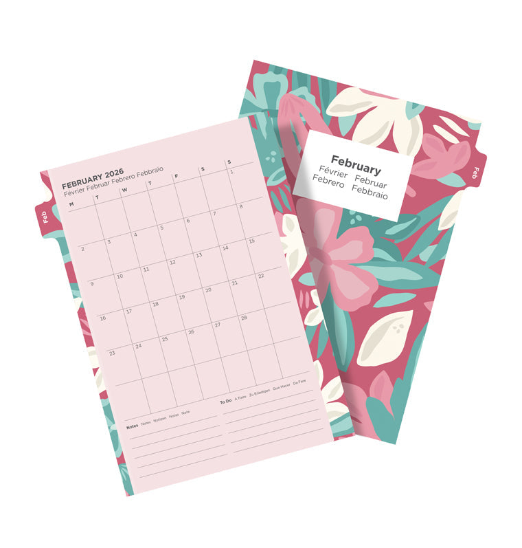 A5 Floral Illustrated Diary Refill Pack - 2026 - 26-6351