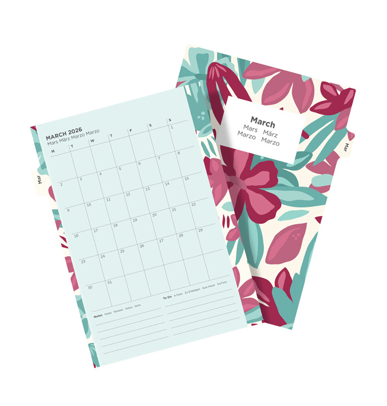 A5 Floral Illustrated Diary Refill Pack - 2026 - 26-6351