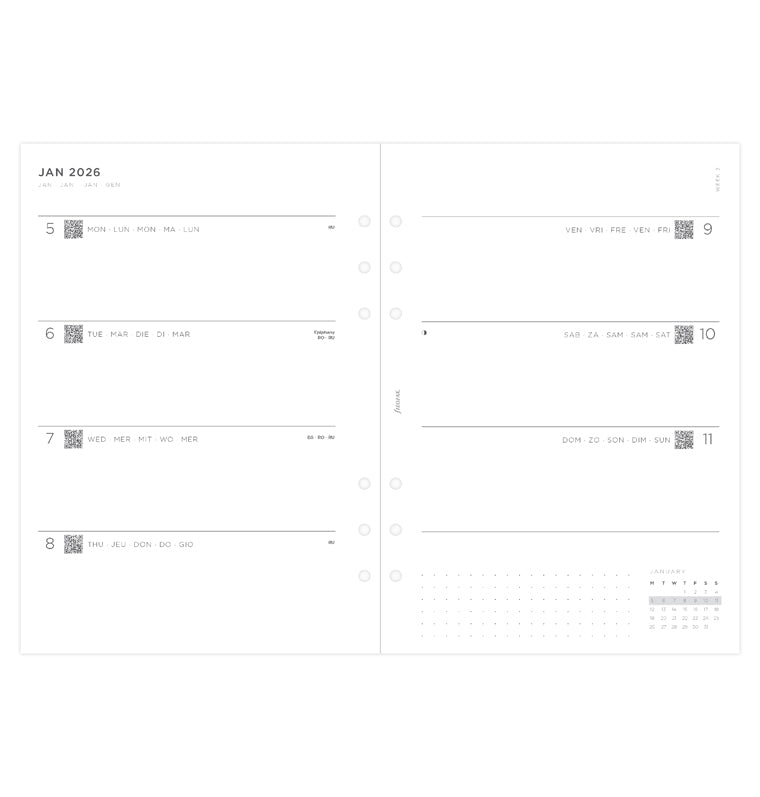 Minimal Week to View Diary - A5 2026 - 26-68590