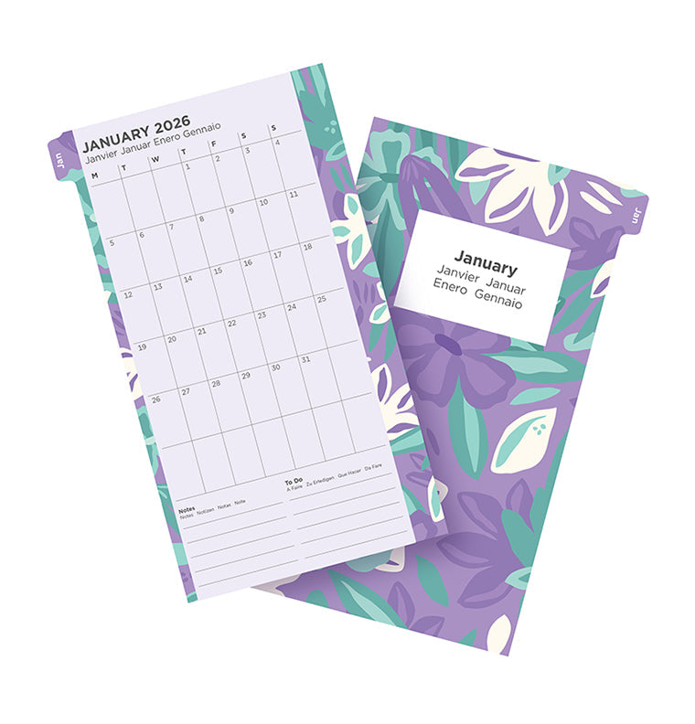Personal Floral Illustrated Diary Refill Pack - 2026 - 26-6341