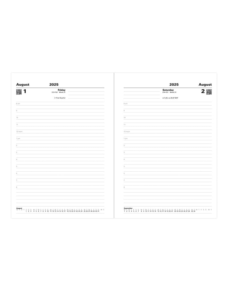 Letts Standard A5 Day to a Page Diary with Appointments 2025-2026 - English 26-TA1XBK