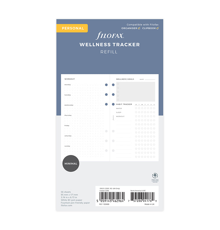 Filofax Wellness Tracker Refill - Personal size - Packaging