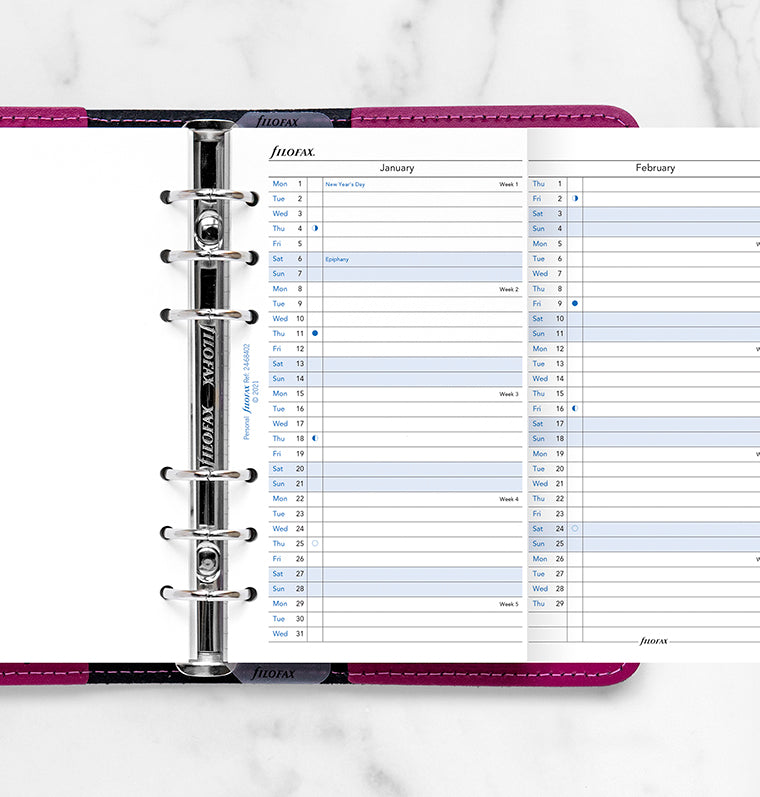 Filofax Vertical 2024 Year Planner - Personal  English