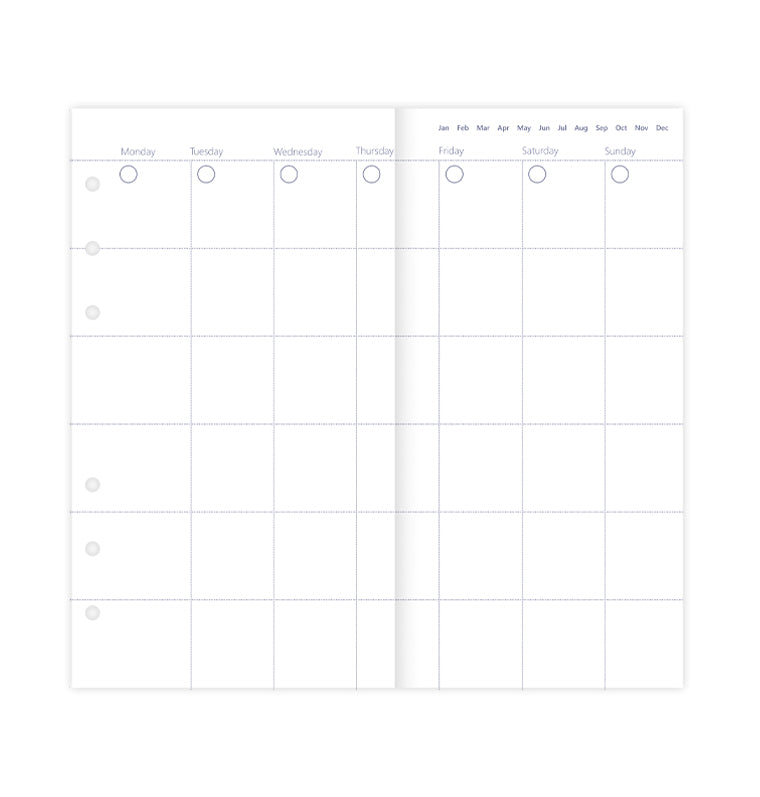 Personal Clipbook Undated Μήνας σε δύο σελίδες ημερολόγιο