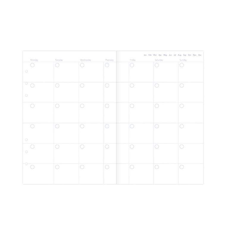 Α5 Clipbook Undated Μήνας σε δύο σελίδες ημερολόγιο